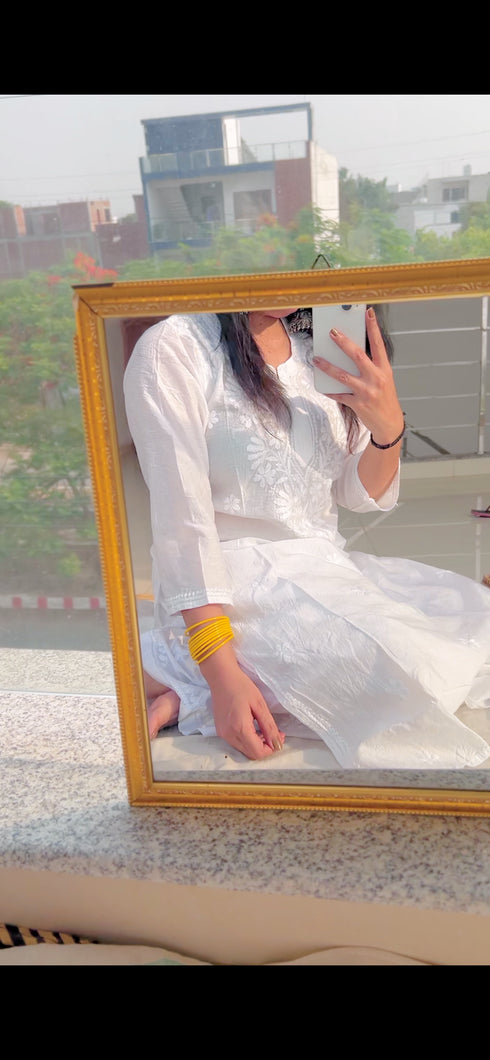 Graceful White Chikankari Set